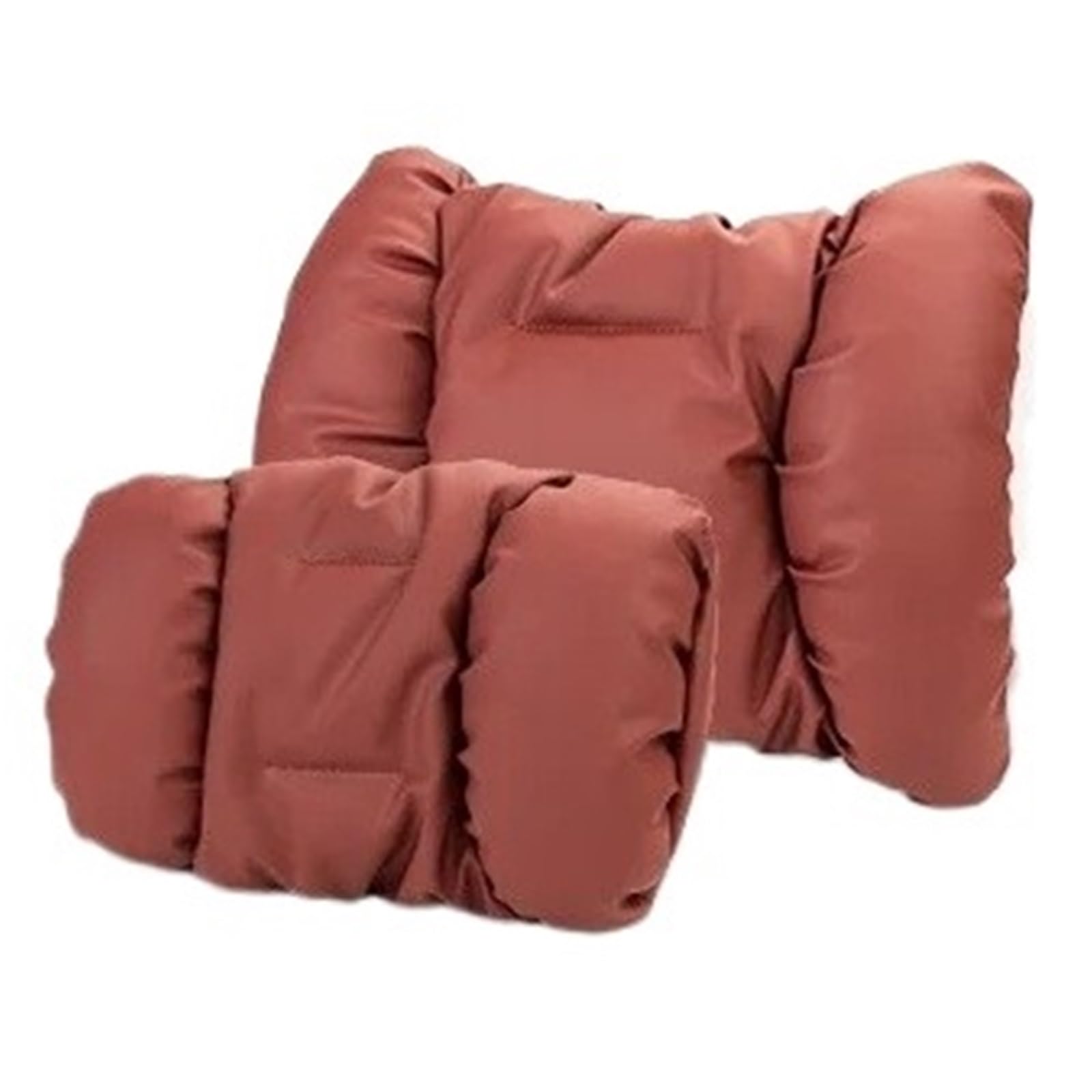 POAWUDJA Car Pillow Car Neck Pillow Backrest Breathable Fit For Mercedes Maybach For Audi Headrest Removable Cover(Headrest+lumbar [Volcano Red])