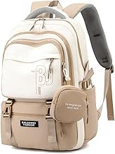 TS WITH TECHSUN College Laptop Backpack for Women & Teens with Zipper Pouch | School Bag for Girls 13-14 Years | 18 Inch Book Backpack - Cute Accessory | Travel School Bag - Camping, Tuition, Coaching