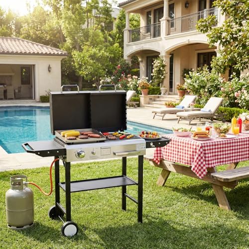 LEADZM Gasgrill 2-in-1 Gas...
