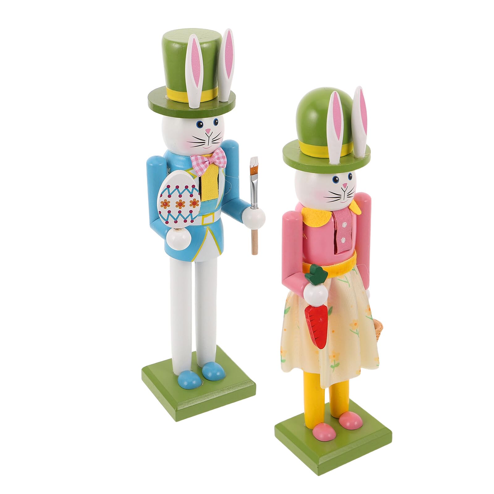 Figurines Casse-Noisette Lapin de Pâques en Bois VALICLUD Statuettes Artisanales Premium