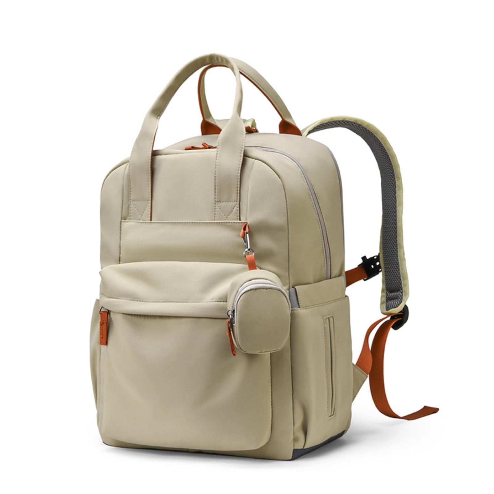 Zaino Mamma Neonato Zaino Fasciatoio Borsa Pannolini Borsa da Viaggio con Spallacci Comodi E Chiusure con Cerniera in Nylon Poliestere per, Beige, Kaki