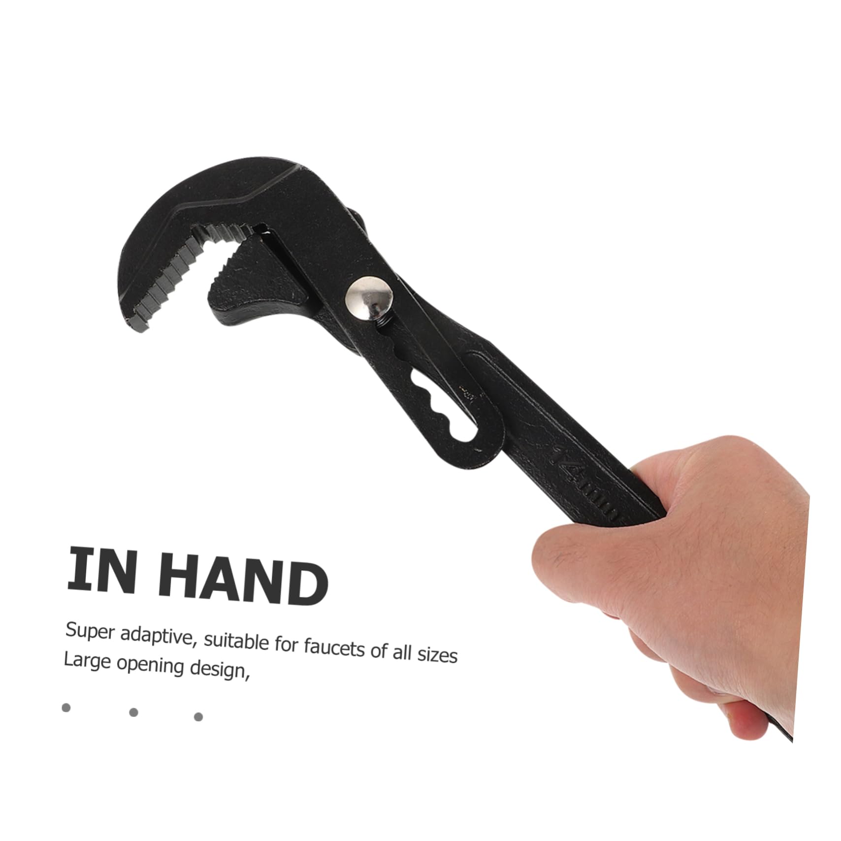 Llave Ajustable Multifuncional Negra Para Fontanería Herramienta Versátil Para Reparación y Montaje De Tuberías De Baño Con Agarre Seguro y Diseño Robusto