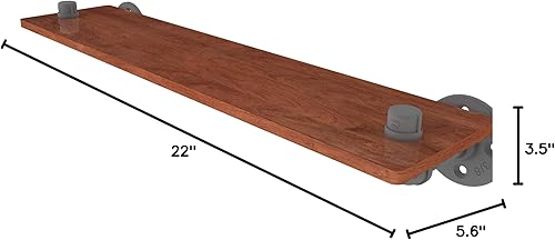 Miniatura 2 de Allied Brass P-450-22-WS Pipeline Collection Estante de madera de hierro de 22 pulgadas, gris mate
