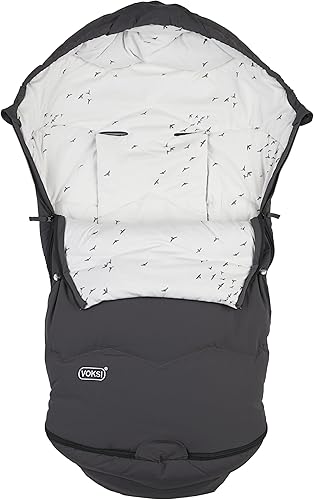 Miniatura 6 de Explorer - Saco para cochecito de bebé, lana natural y plumón, ajuste universal, multiusos, diseñado en Noruega, bolsa de banderines para cochecito