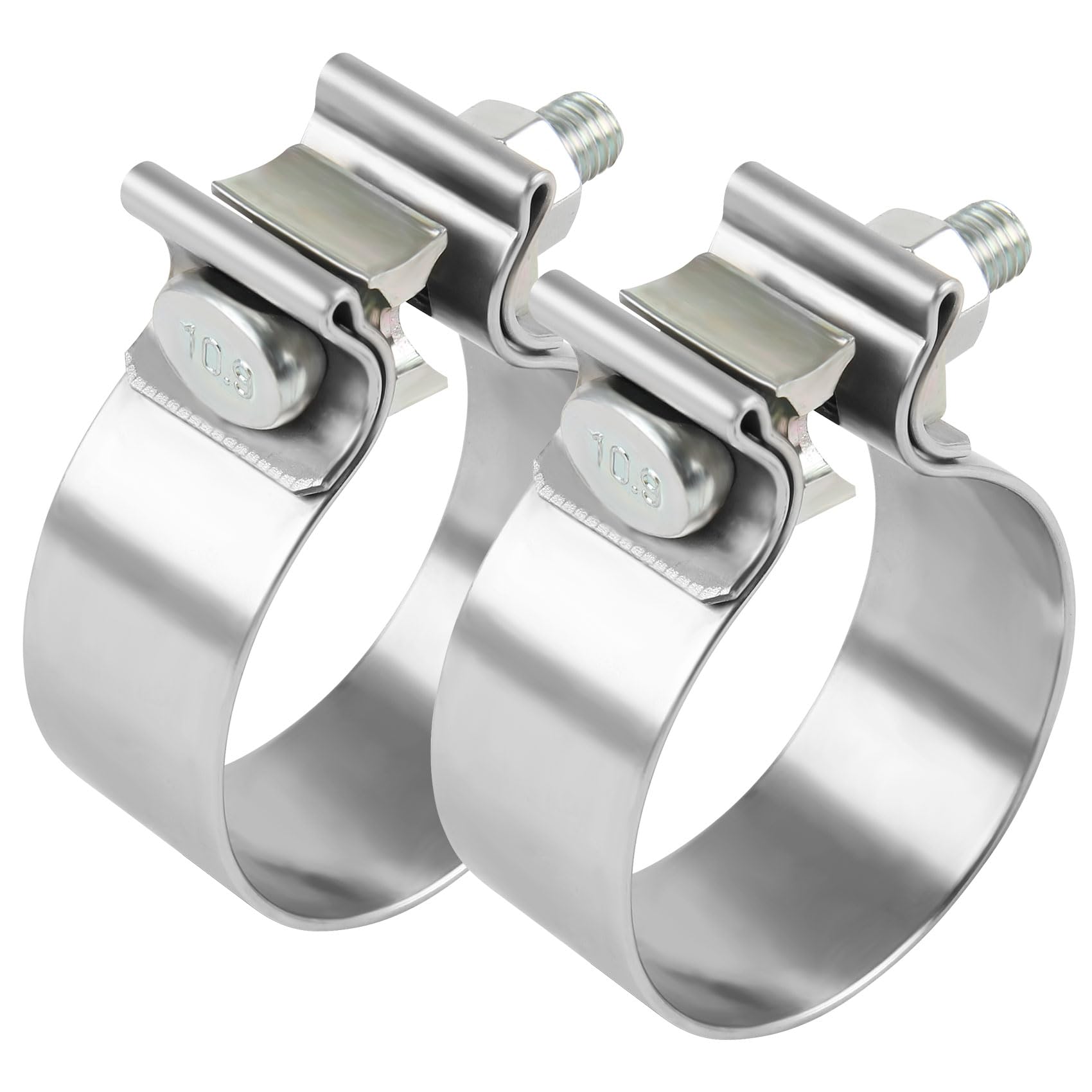 Salem Auto Parts2.25 Inch Exhaust Clamp, 2 1/4" Narrow Band Muffler Clamp, Stainless Steel, 2pcs