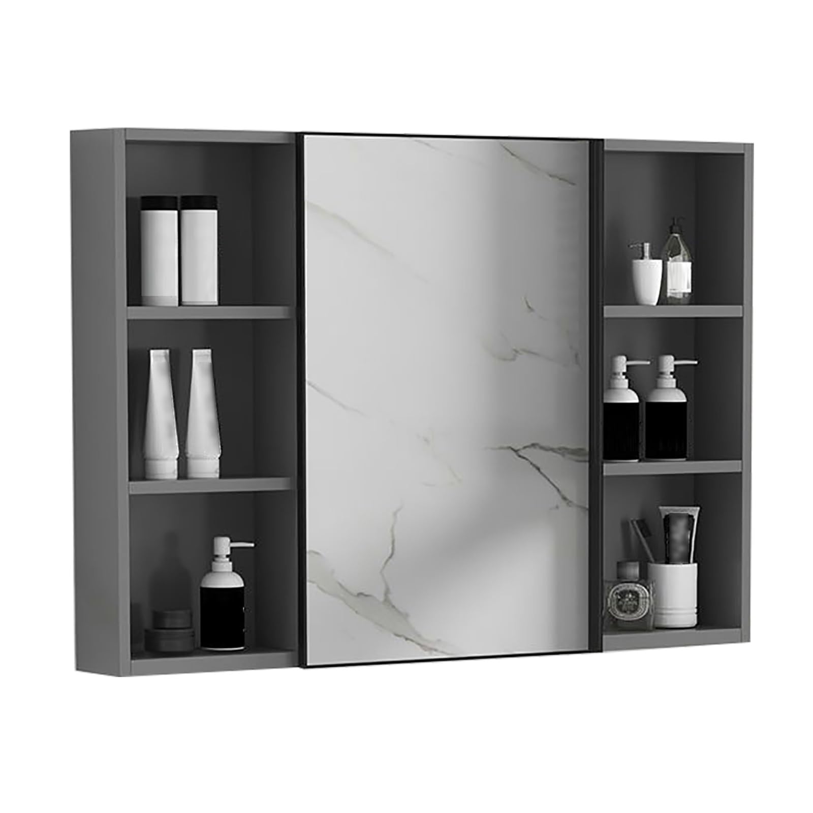 BKSXSOP Rectangular Bathroom Mirror Cabinet, Aluminum Wall Storage nizer for Bedroom, Living Room & Toilet, Stylish Medicine Cabinet Efficient Space Saving