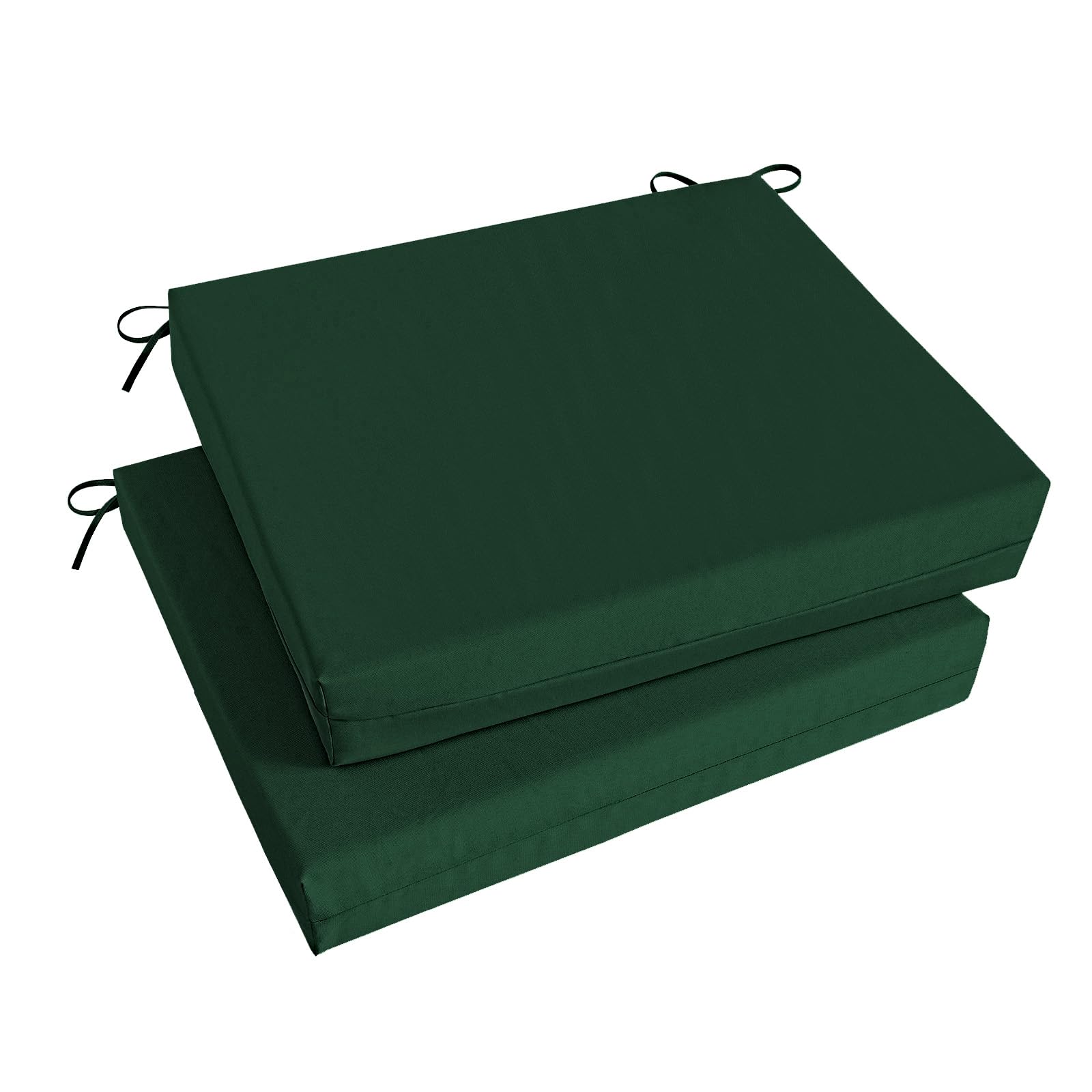Photo 1 of Basic Beyond Outdoor Chair Cushions Set of 2, Square Corner Outdoor Cushions for Patio Furniture, Water Resistant Patio Chair Cushions with 2 Ties, 18.5x16x3, Forest Green