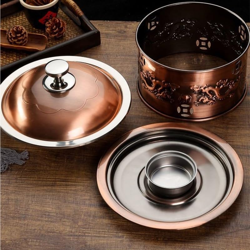 Podgrzewacze do żywności okrągłe talerze do pocierania, podgrzewacz żywności ze stali nierdzewnej do gastronomii, wydarzeń, przyjęć, wesela (28 cm)