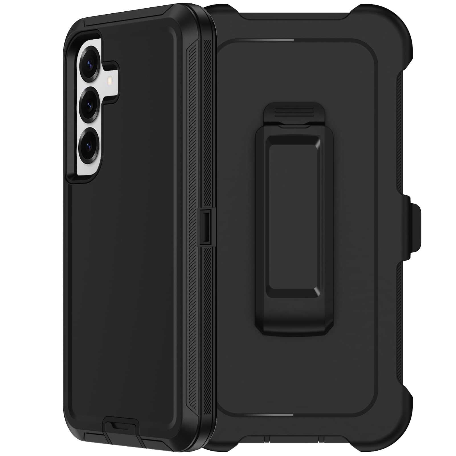 Custodia per Samsung Galaxy S25 Plus con fondina con clip per cintura, protezione schermo x2, resistente, di grado militare, antiurto, antipolvere, robusta custodia protettiva per Samsung S25