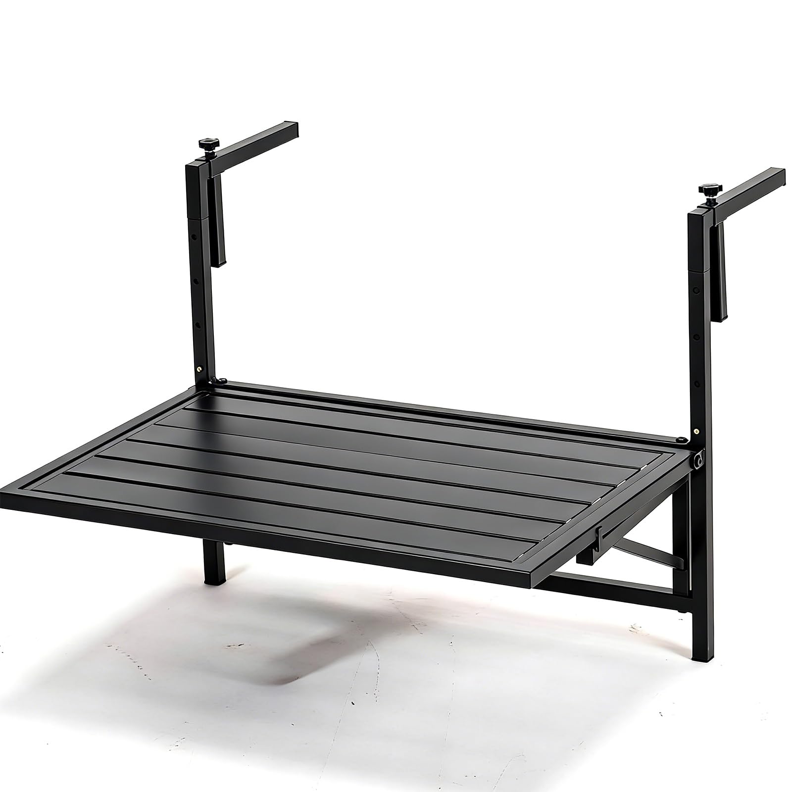 Table de balustrade pliable hauteur réglable pour bureau suspendu alu