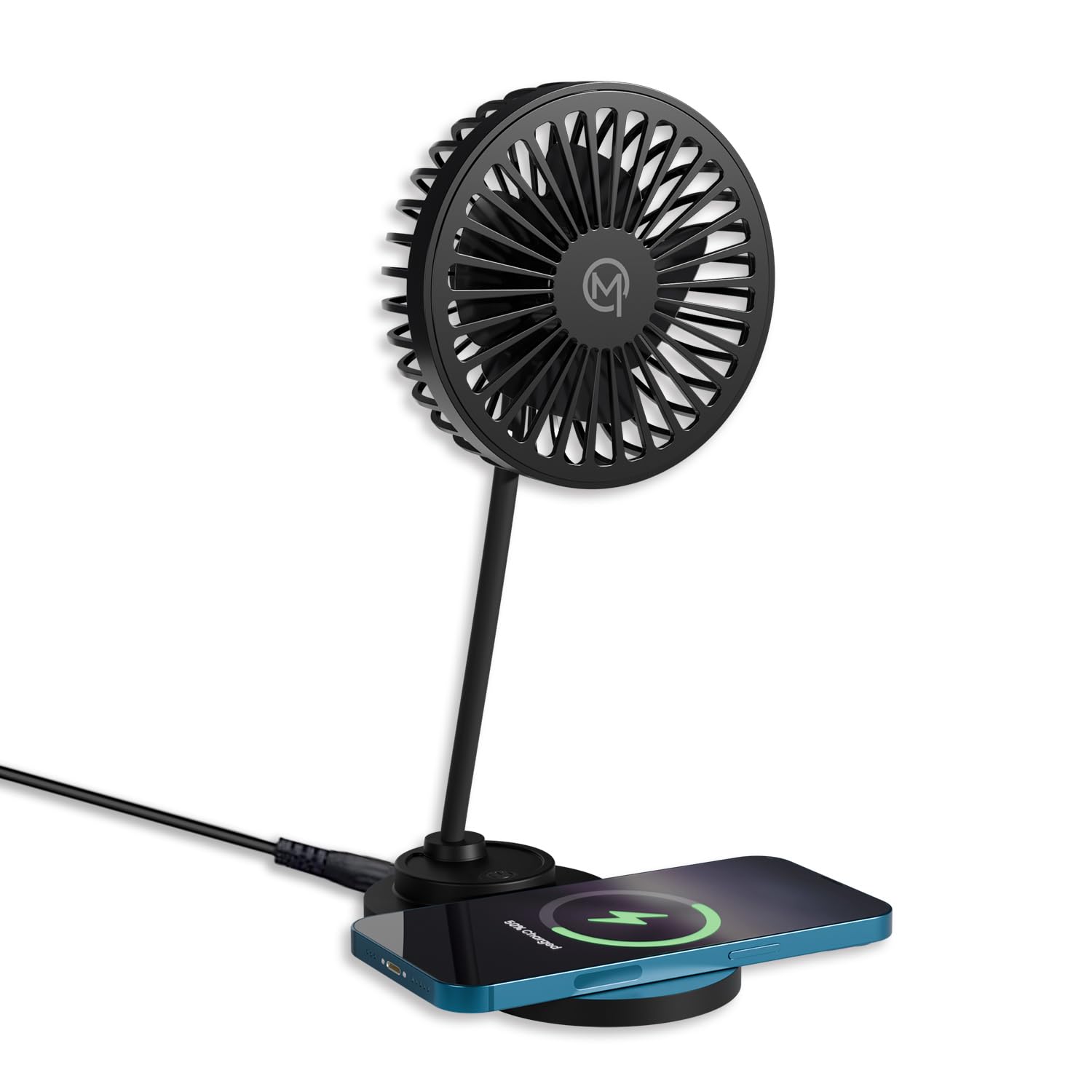 Mobilla MCharge Aero | 15W Wireless Charger with Built-In Fan | Adjustable Fan Speed | F – Black