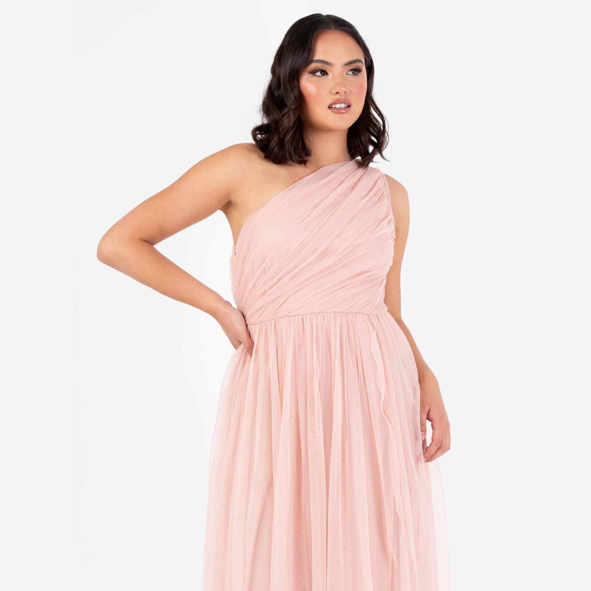Womens Ladies Maxi One Cold Shoulder Dress with Slit Split Sleeveless Prom Wedding Guest Bridesmaid Ball Evening Gown