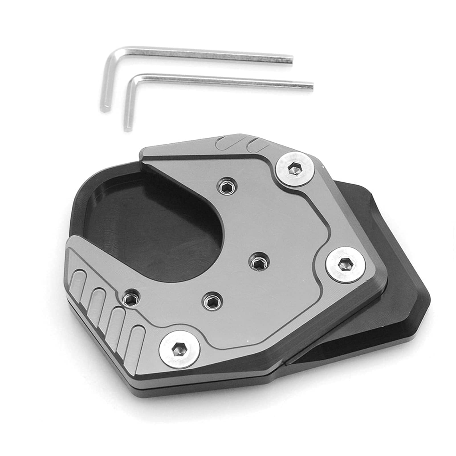 X-ADV XADV Motociclo CNC Alluminio Cavalletto Laterale Ingrandisci per X-ADV X ADV 750 2017 2018 (Nero+Grigio)