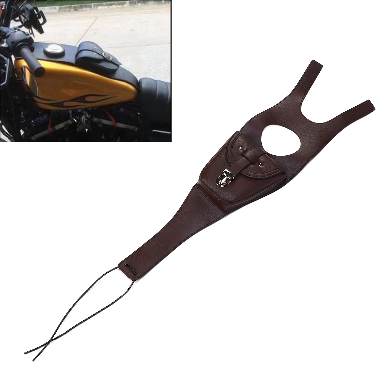 Universeller Motorrad Öltank -Tasche, Künstliche Leder -Handy -Brieftasche und Lagerung, Kraftstofftank -Satteltaschen -Gepäckpackpackpacktasche. (Dunkelbraun)