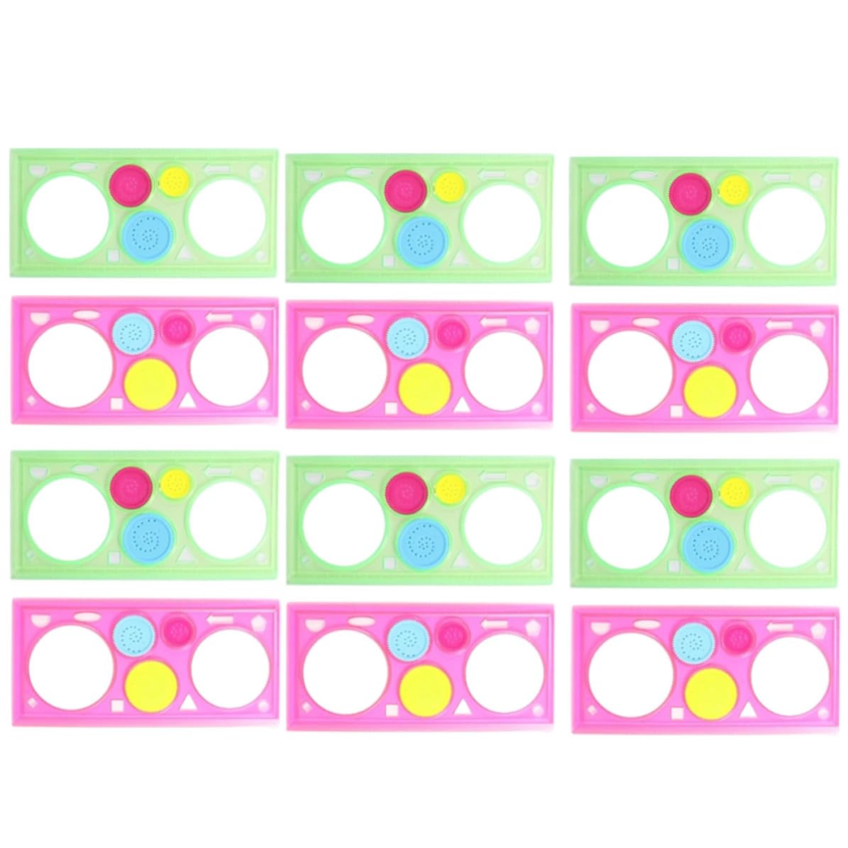 Plantillas de pintura para niños y reglas de dibujo creativo infantil, pack de 12 piezas