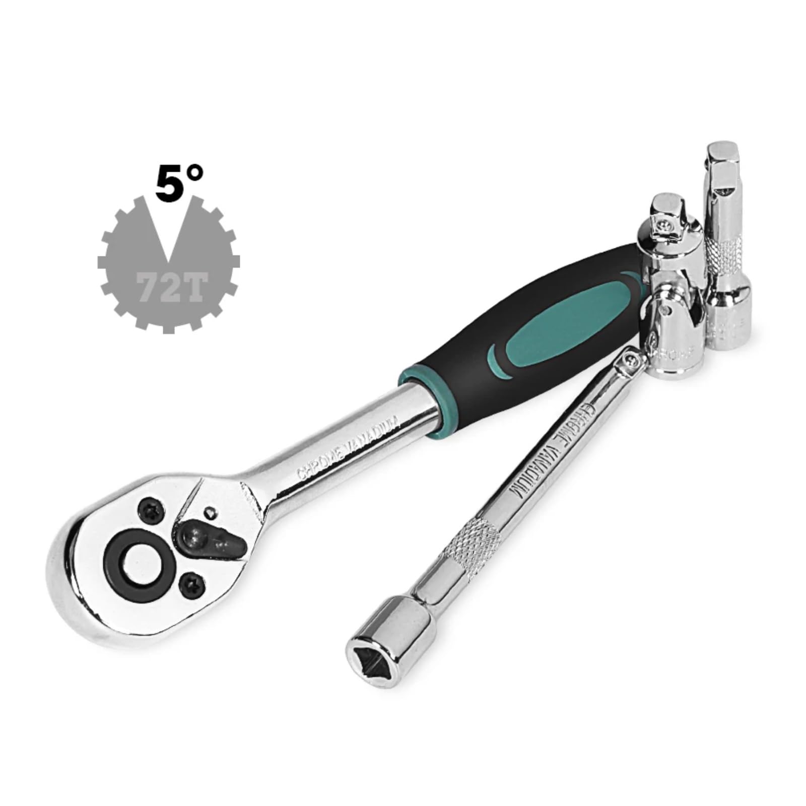 Juego Llaves Vaso Juego De Herramientas De Reparación De Automóviles 46 Uds Enchufes De 1/4 Pulgadas Llave Dinamométrica Trinquete Para Kit Herramientas Combinado(Green)