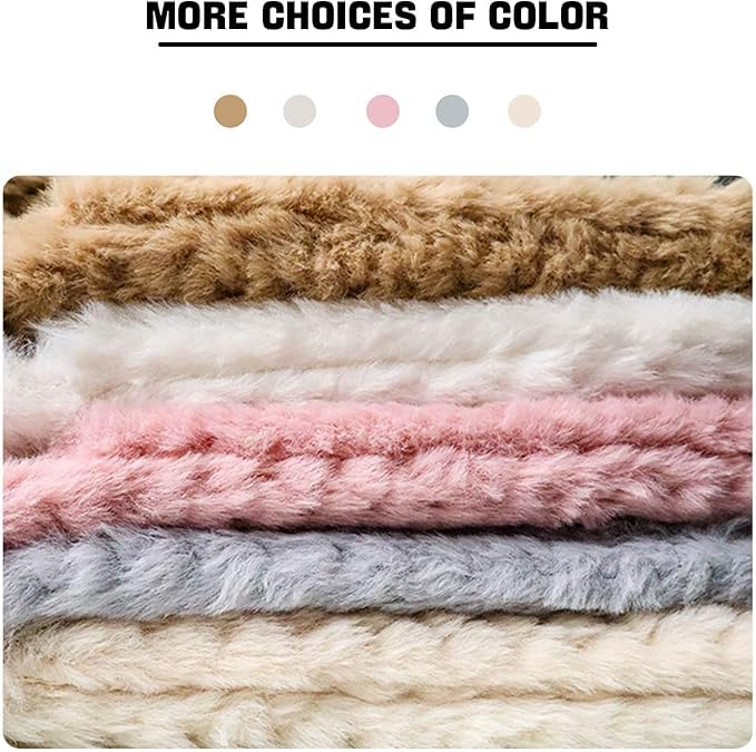 BeFall Women's Winter Hooded Bear Scarf, 3-in-1 Plush Hood with Ear Warmer and Neck Warmer, Soft Faux Fur, Windproof, No-Shed, Cute Cozy Winter Hat for Girls and Women (White) - Image 5 thumbnail