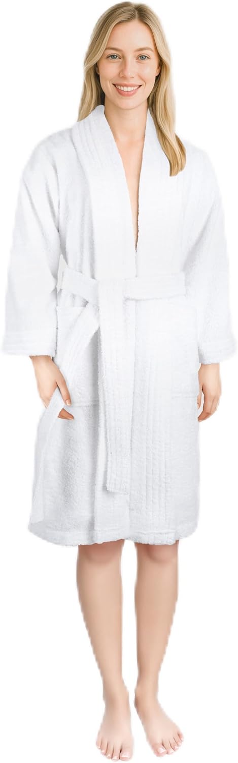 American Soft Linen Women’s 100% Cotton Terry Bathrobe – Soft, Absorbent, Quick Dry Turkish Robes for Women Quality Housecoat