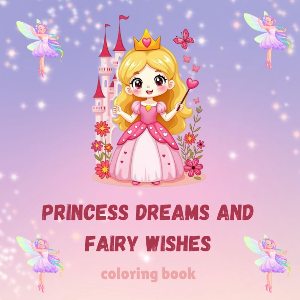 princess dreams and fairy wishes coloring book