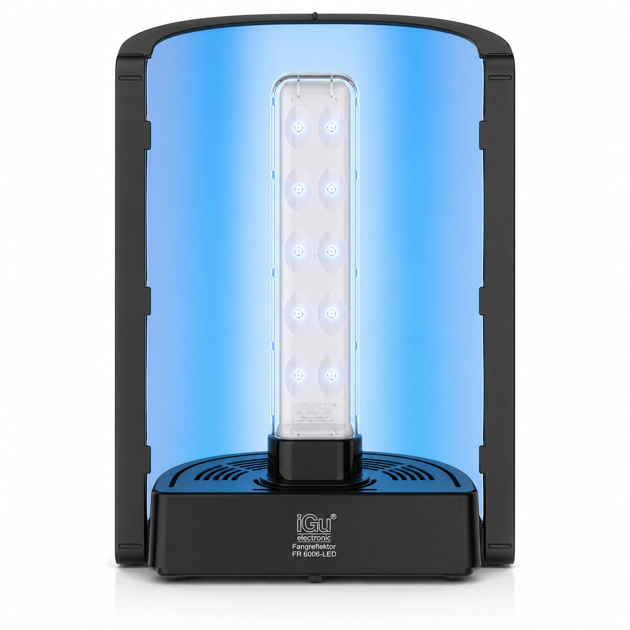 iGu FR 6006 LED UV-Fliegenfalle für Gewerbe, Produktion und Lagerhallen | Professionelles Hochleistungsgerät · elektrische Fliegenfalle mit Klebefolie · Insektenvernichter · geräuschlos · wartungsarm