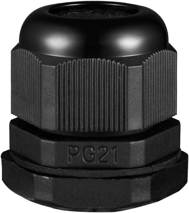 10 Pcs PG21 Waterproof IP68 Nylon Cable Gland Joint Adjustable Locknut for 13mm-18mm Dia Cable Wire