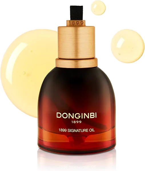 Donginbi 1899 Signature Oil - Skin Barrier Repair & Firming Face Oil for Women, Jojoba Seed Oil & Sweet Almond Oil for Sensitive Skin, Korean Red Ginseng Skin Care, 0.88 floz / 25ml
