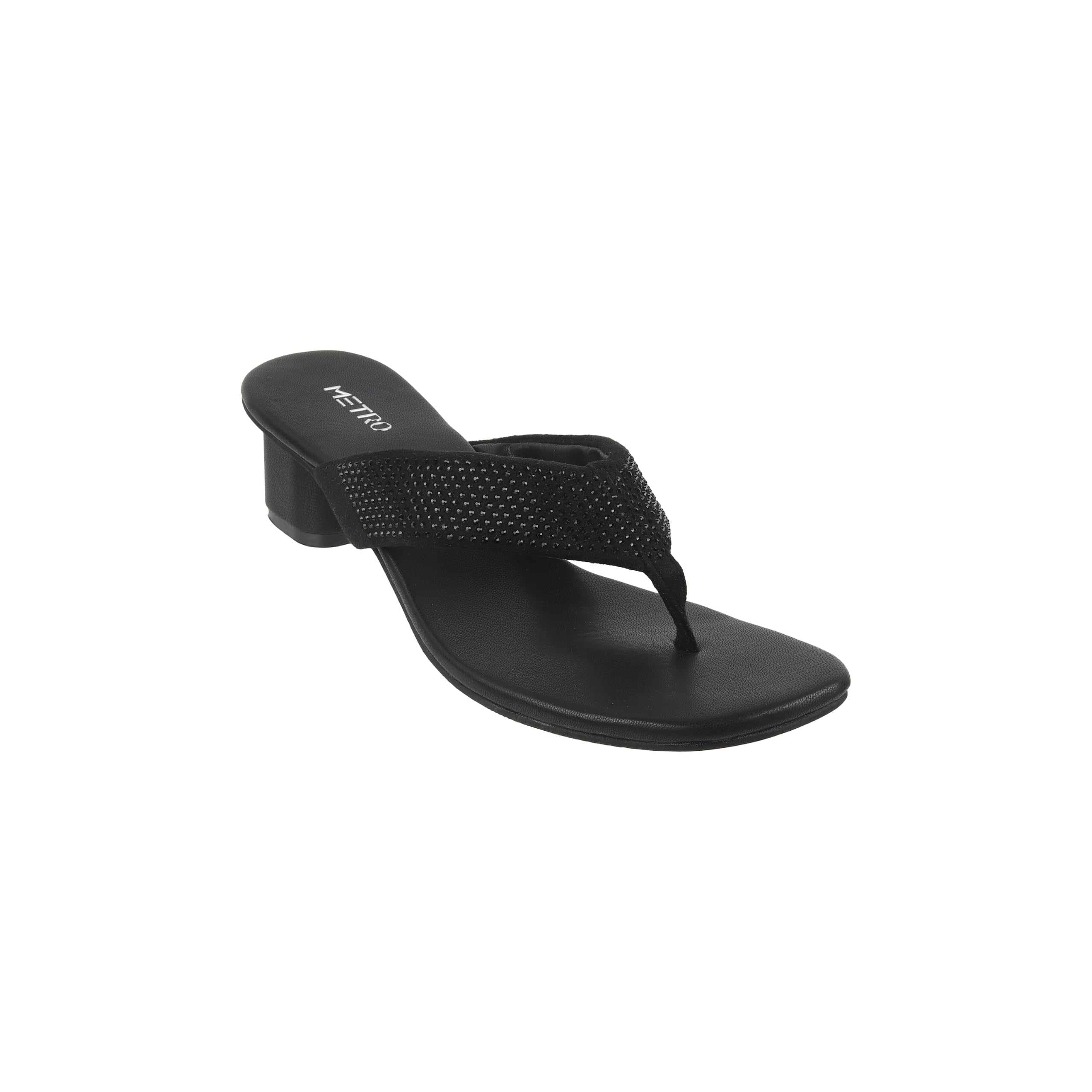 metro These Women’s Heeled Toe Post Slippers offer a stylish blend of comfort and fashion. Designed with sparkling embellishments on the upper, these heeled slippers are perfect for casual outings.-picture-24