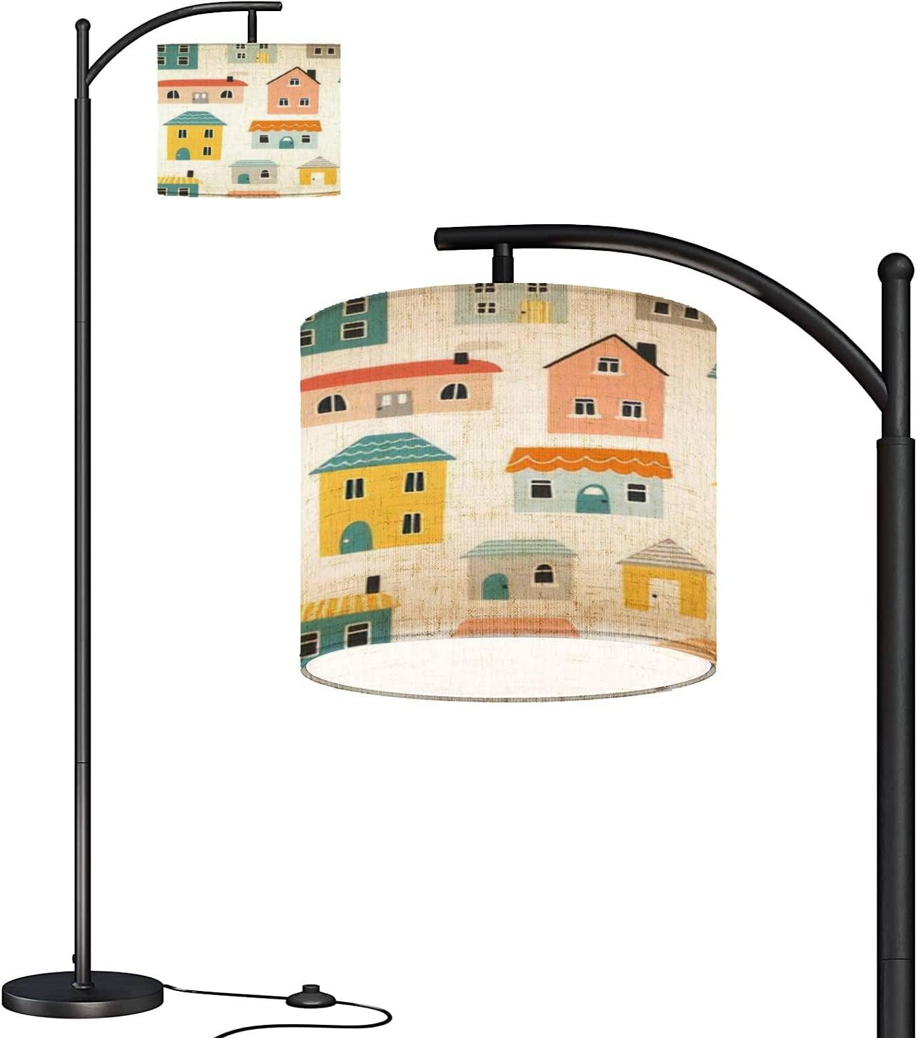 LOPYEIJFG Modern Arc Floor Lamp with Dimmer Mid Century Seamless Cute