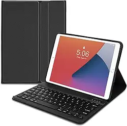 Capa com Teclado para Ipad Air 4ª E 5ª 10.9' Polegadas Couro Preto, para Ipad Air 5, para Ipad Air 4 Geração