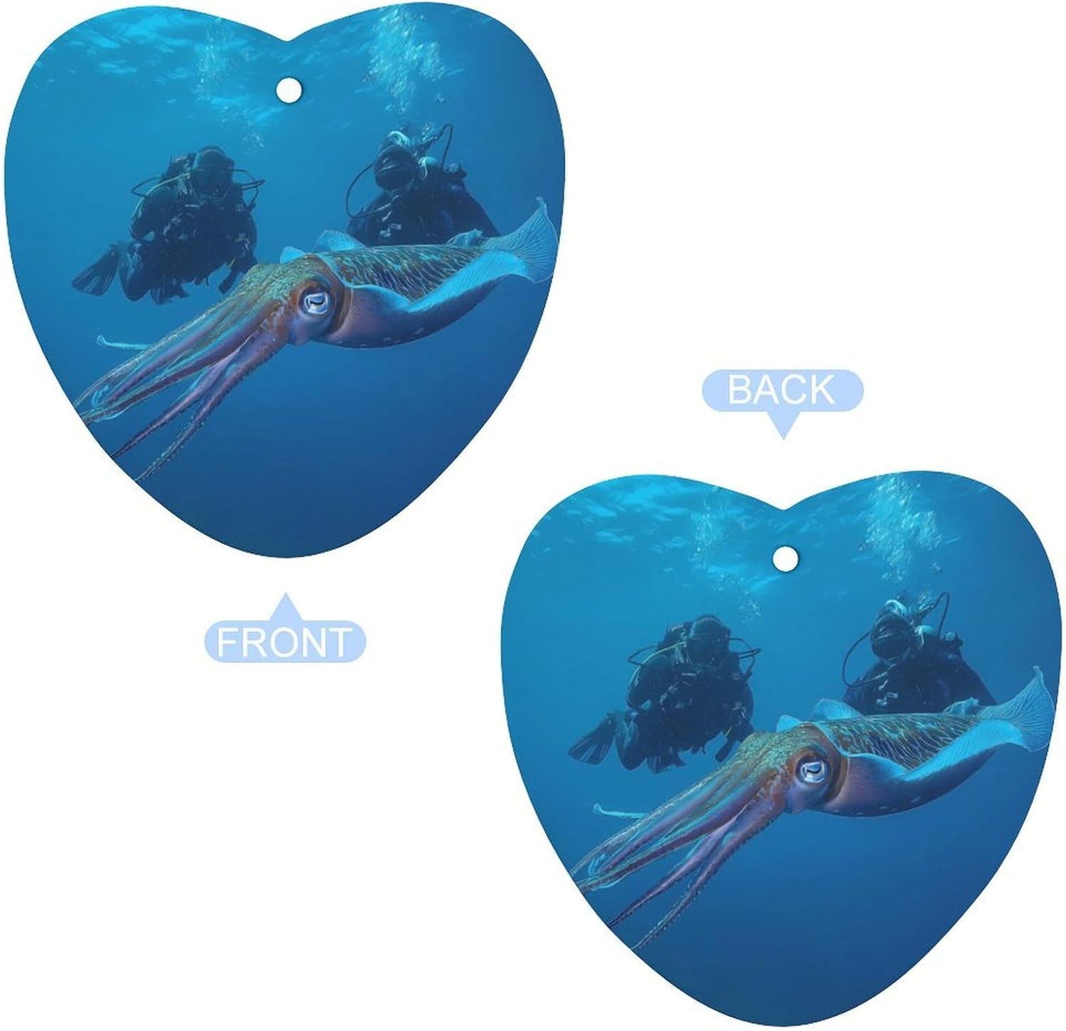 Divers Underwater Cuttlefish Car Air Freshener Cute Hanging Aromatherapy Tablets for Car Home Love form