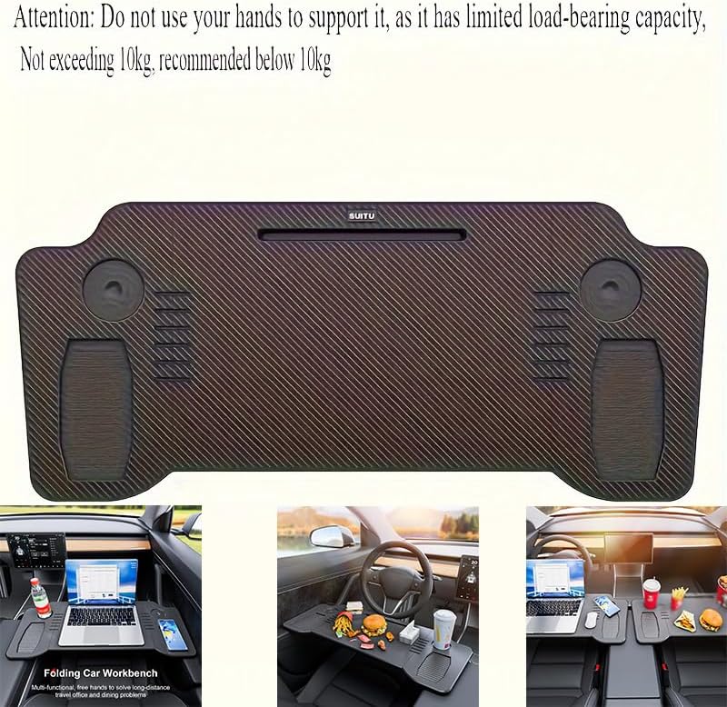 Foldable Car Desk for Tesla Model Y Model 3 – Steering Wheel Hook, Multi‑Use Car Desk & Car Table for Work & Dining, Premium Tesla Table Essential, Portable Car Desk for Laptop for Travel image 4