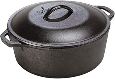 Lodge 5-Quart Cast Iron Dutch Oven with Iron Lid