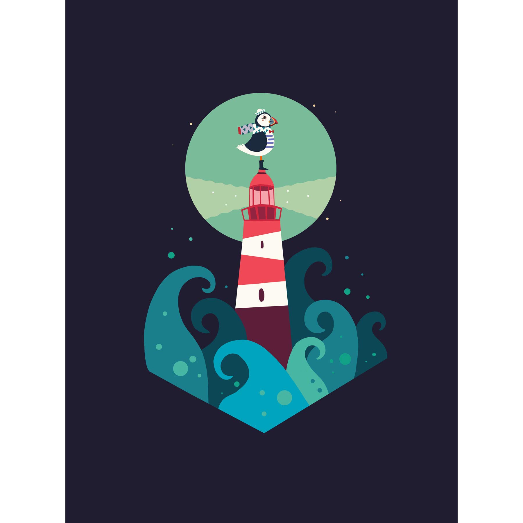 Wee Blue Coo Nautical Lighthouse Large Canvas Wall Art Print