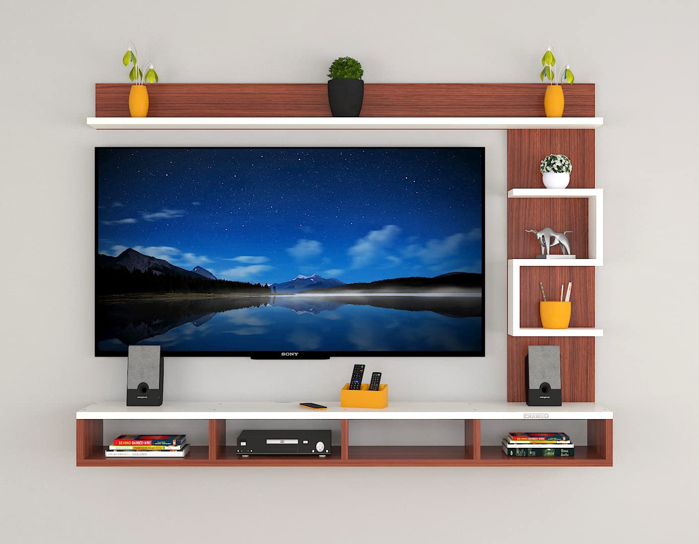 Odestar Primex Modern Minimalist Wooden TV Unit Console with Sleek Design Industrial Style Wooden TV Media Stand with Black and White Color for Upto 43 INCH TV TV (EW-TU-RA-CWWT43) (B0C1CDP5XB) Amazon Price History, Amazon Price Tracker