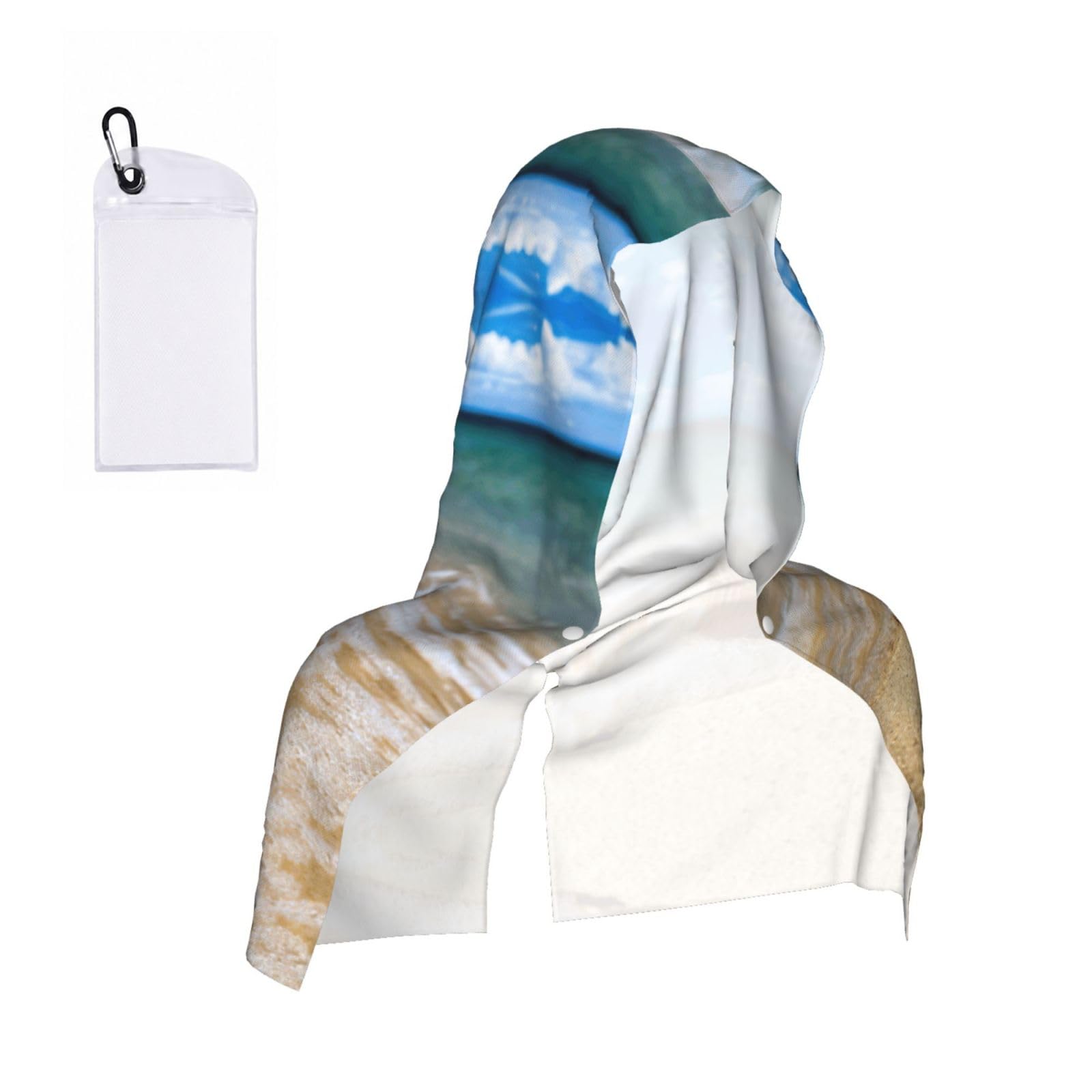 ZYJHYY Ocean Sea Wave Seashell Print Unisex Swimming Towel Practical Camping Towel Skin-Friendly Cooling Towel For Workout Training