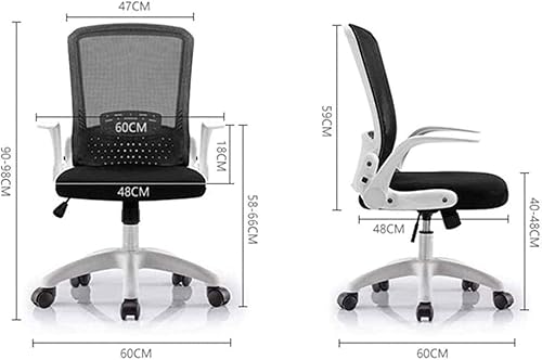 Miniatura 2 de Silla ergonómica de escritorio de oficina de malla giratoria para computadora, respaldo medio con brazos abatibles