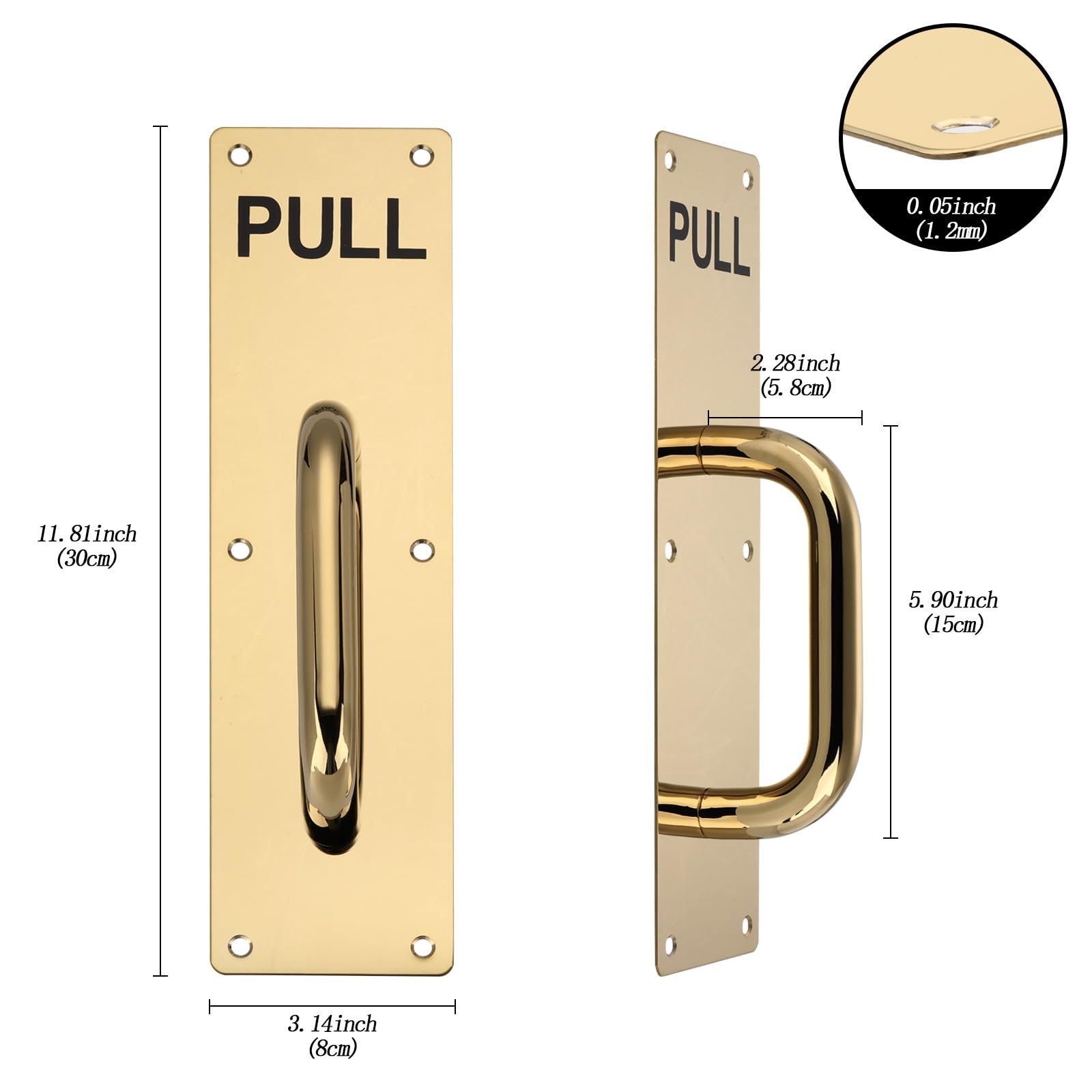 GINZER Push Pull Door Handle Set, Commercial Heavy Duty Sliding Door Handles - Image 2