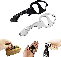 Vista 1 de 2PCS Keychain Bottle Opener Multi Tool, 100% Stainless Steel EDC Gadget, 6 Tools in 1