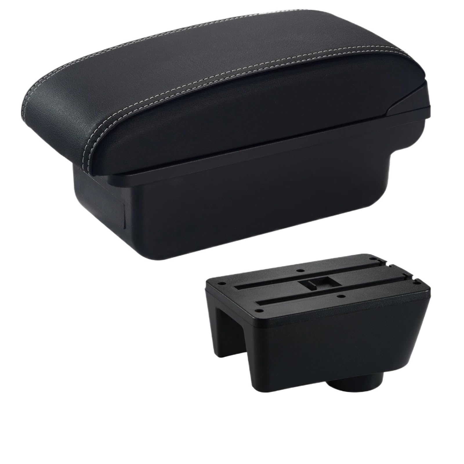 Hguvsjd Armrest Box For Seat For Ibiza 6J 6L Armrest Auto Storage Box Retrofit Parts Interior Accessories Car Armrests(A White Line No USB)