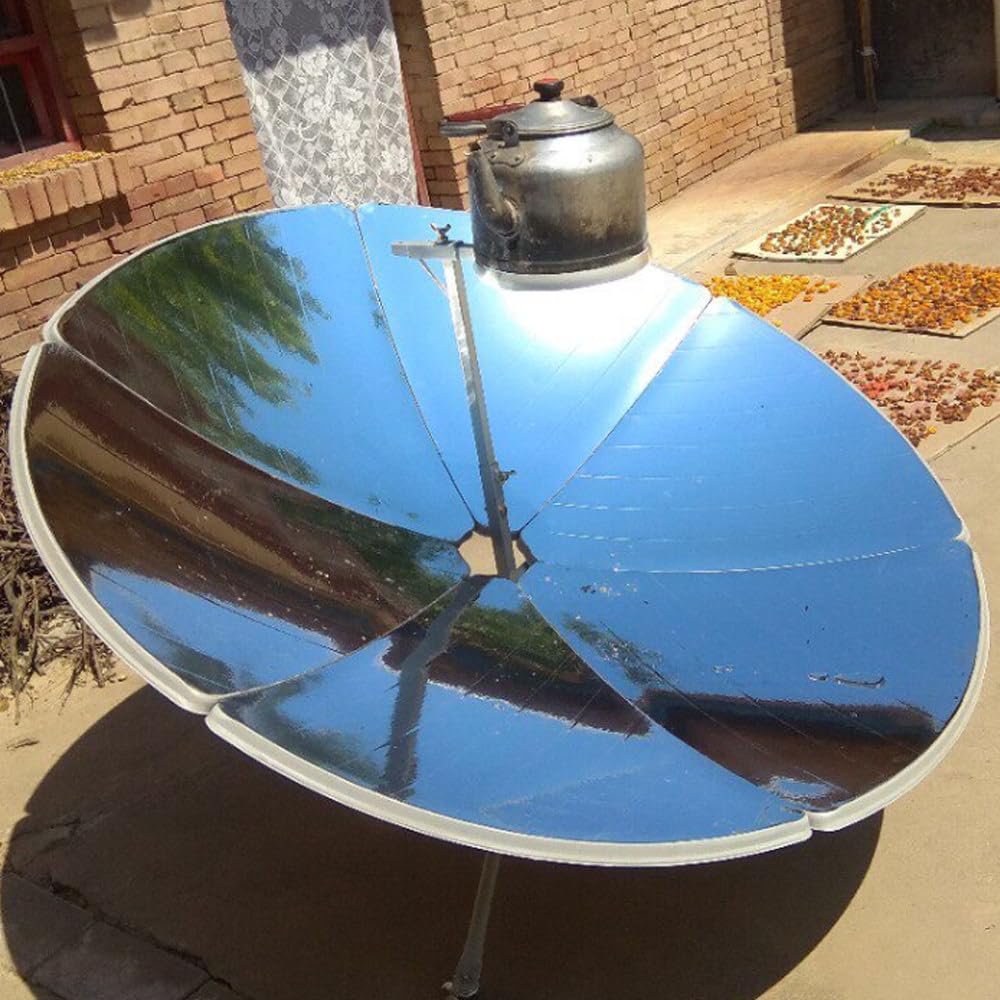 ShaiVrissian Parabolic Solar Cooker,Solar Powered Camping Grill,Concentrating Solar Cooker,800-1000°c,No Fuel Required,High Thermal Output,For Camping,BBQ,Picnic,Survival Gear