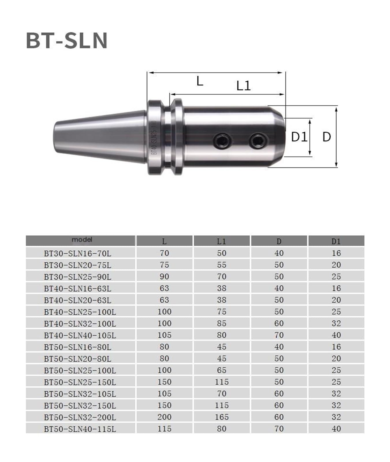 Portaherramientas CNC BT30 Mandril de Cambio rápido Bloqueo Lateral SLN16 20 25 32 40(BT30-SLN20-75L)