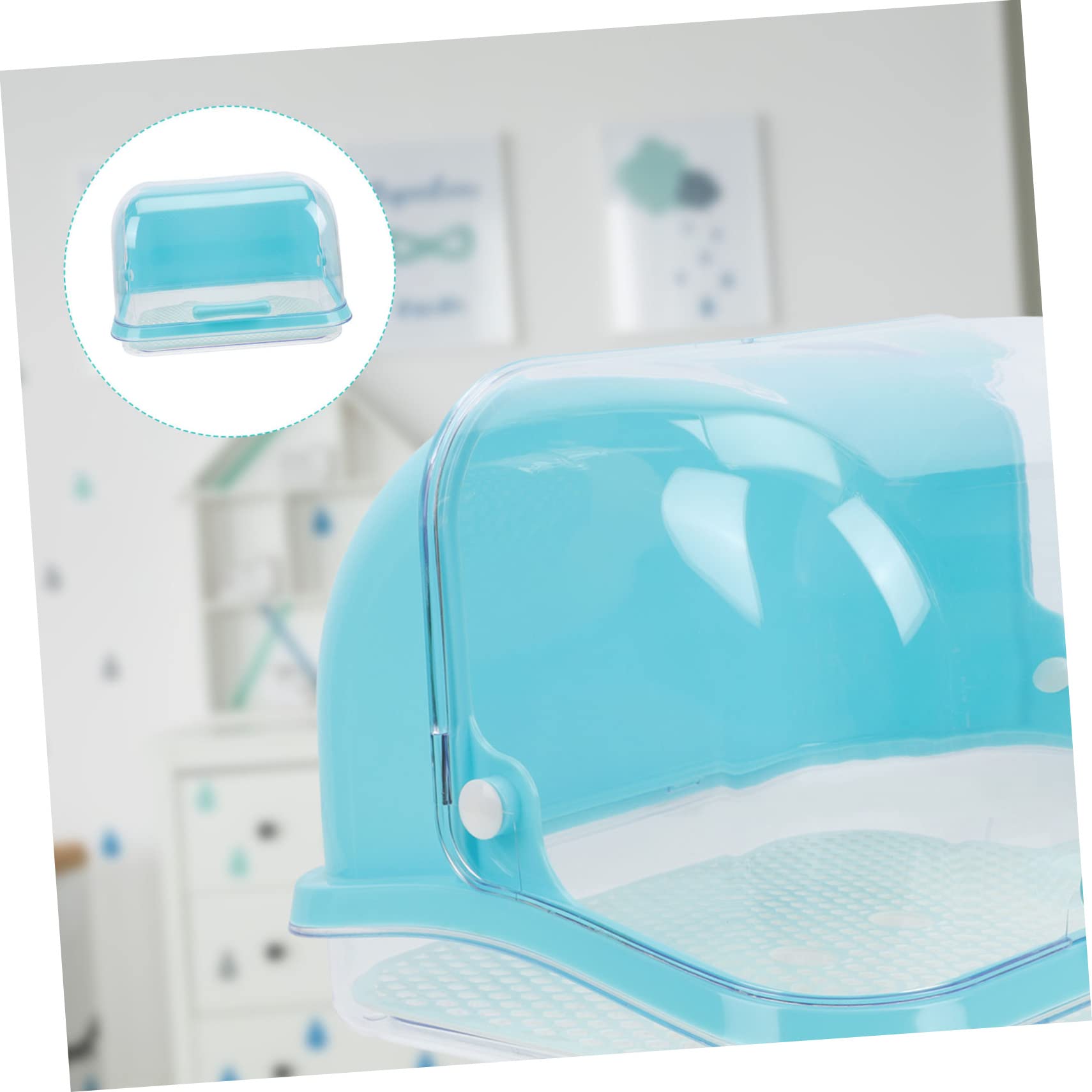 Aufbewahrungsbox für Babygeschirr aus Pp in Blau für Küche | Trockenbox, für Becher und Schnuller, Kinderzimmer Organizer als Geschenk zur Babyparty