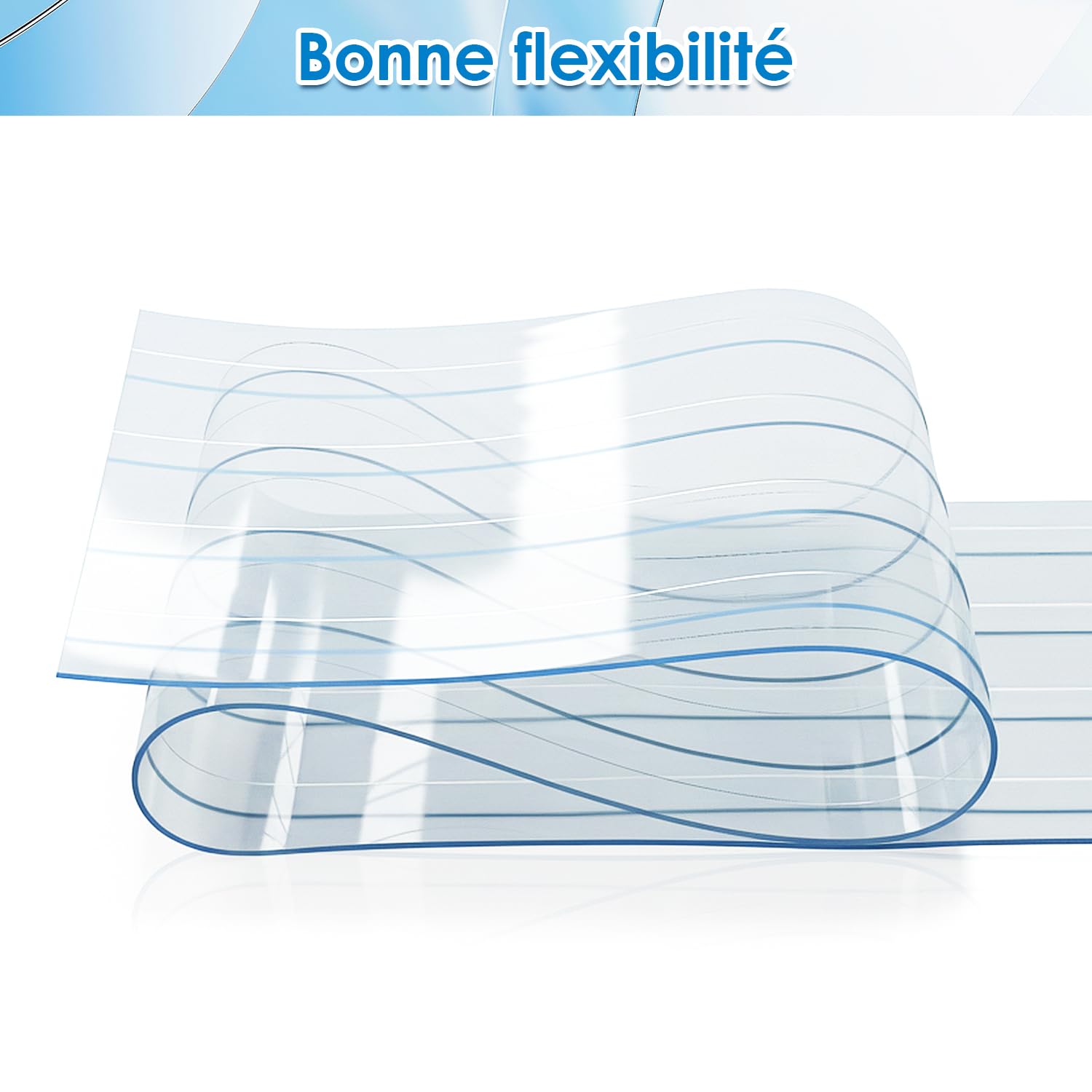 uyoyous Rideau à Lanière PVC 0,18 m x 50 m Rideaux à Lamelles Transparent | Rideau de Porte Exterieur PVC 2 mm Vent pour Garage Boutique Cuisine