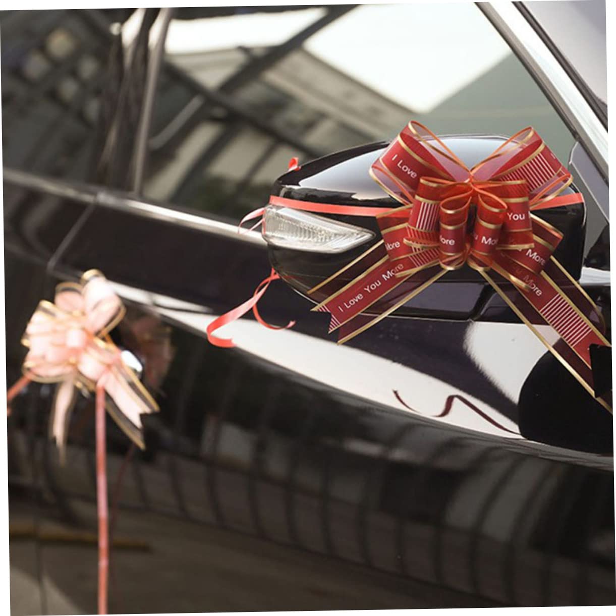 60 Pièces Art Latte Cadeau Noeud Tiré Tirer des Arcs Ruban Noeud Cadeau Gros Noeuds Rouges pour Les Arc De Voiture De Mariage Fil De Neige Couronne Fleurs