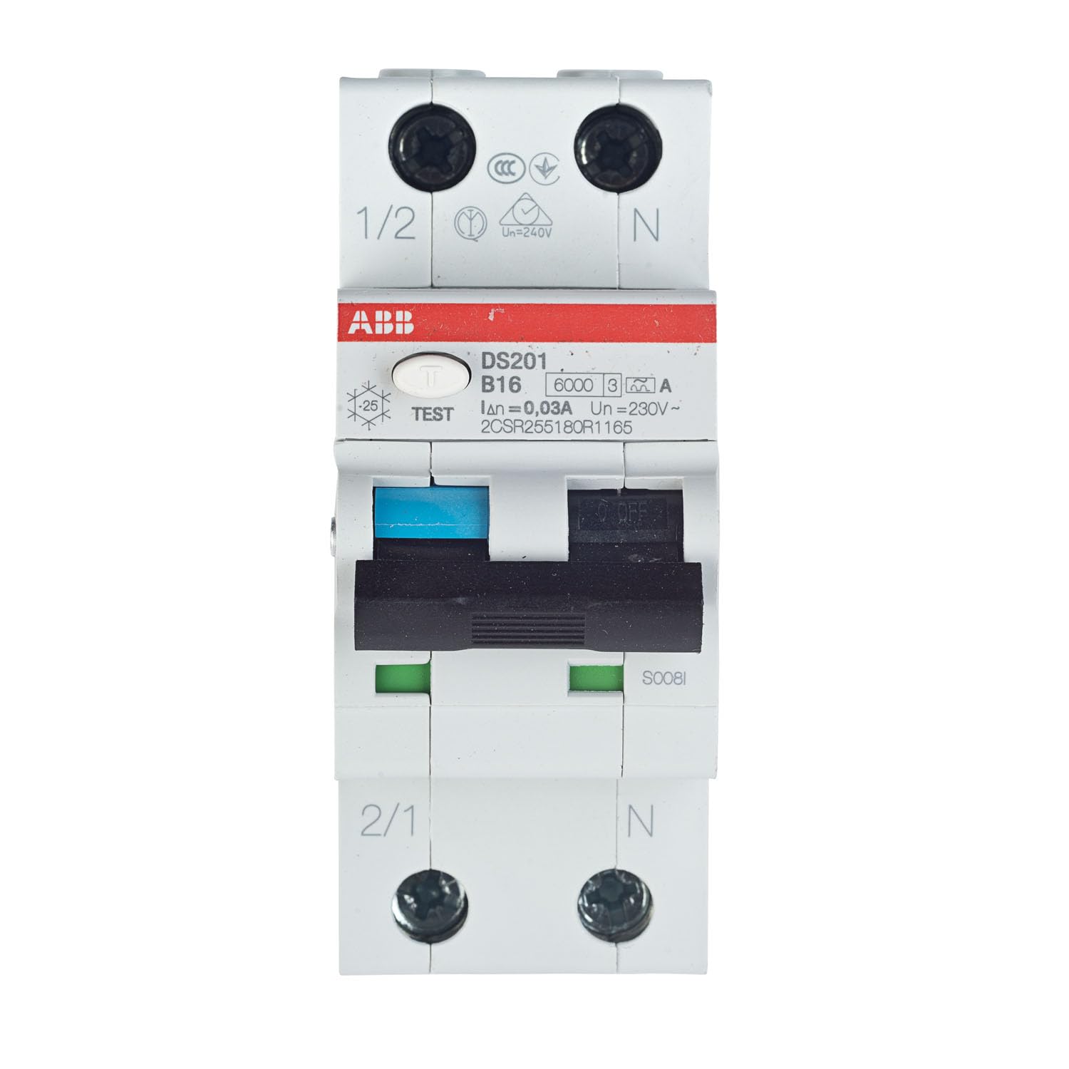FI/LS Schutzschalter ABB DS201 B16 A30, 2TE, 30mA, 16A, 6kA, Typ A
