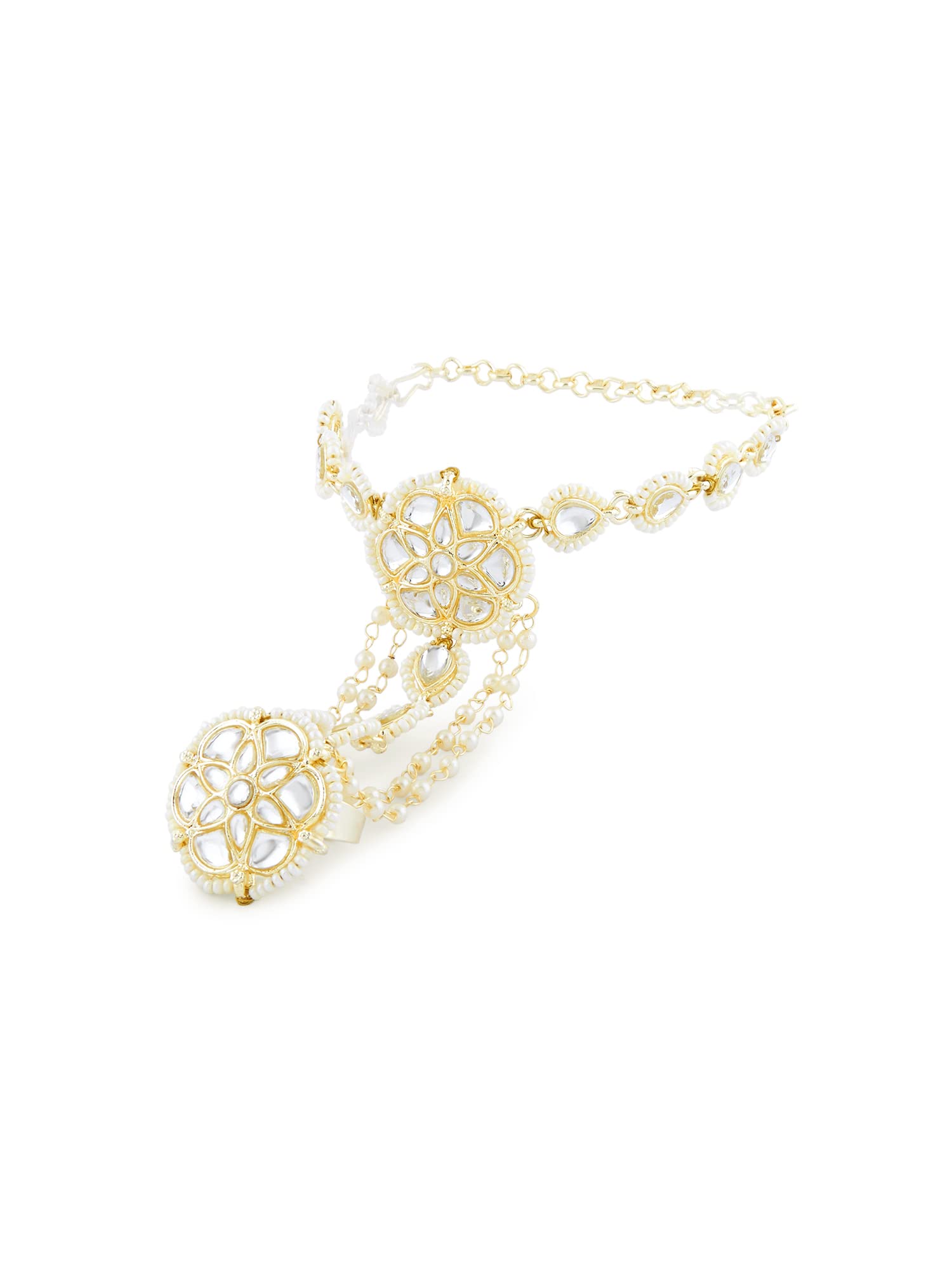 See full amazon price history chart for ZAVERI PEARLS Gold Tone Kundan & Pearls Embellished Dazzling Hand Harness For Women-ZPFK15645 ZAVERI PEARLS Gold Tone Kundan & Pearls Embellished Dazzling Hand Harness For Women-ZPFK15645 (B0BTVSRP32) Amazon Price History, Amazon Price Tracker