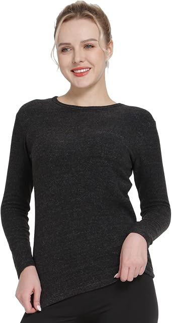 MANCYFIT Thermal Tops for Women Fleece Lined Long Sleeve V & Scoop Neck