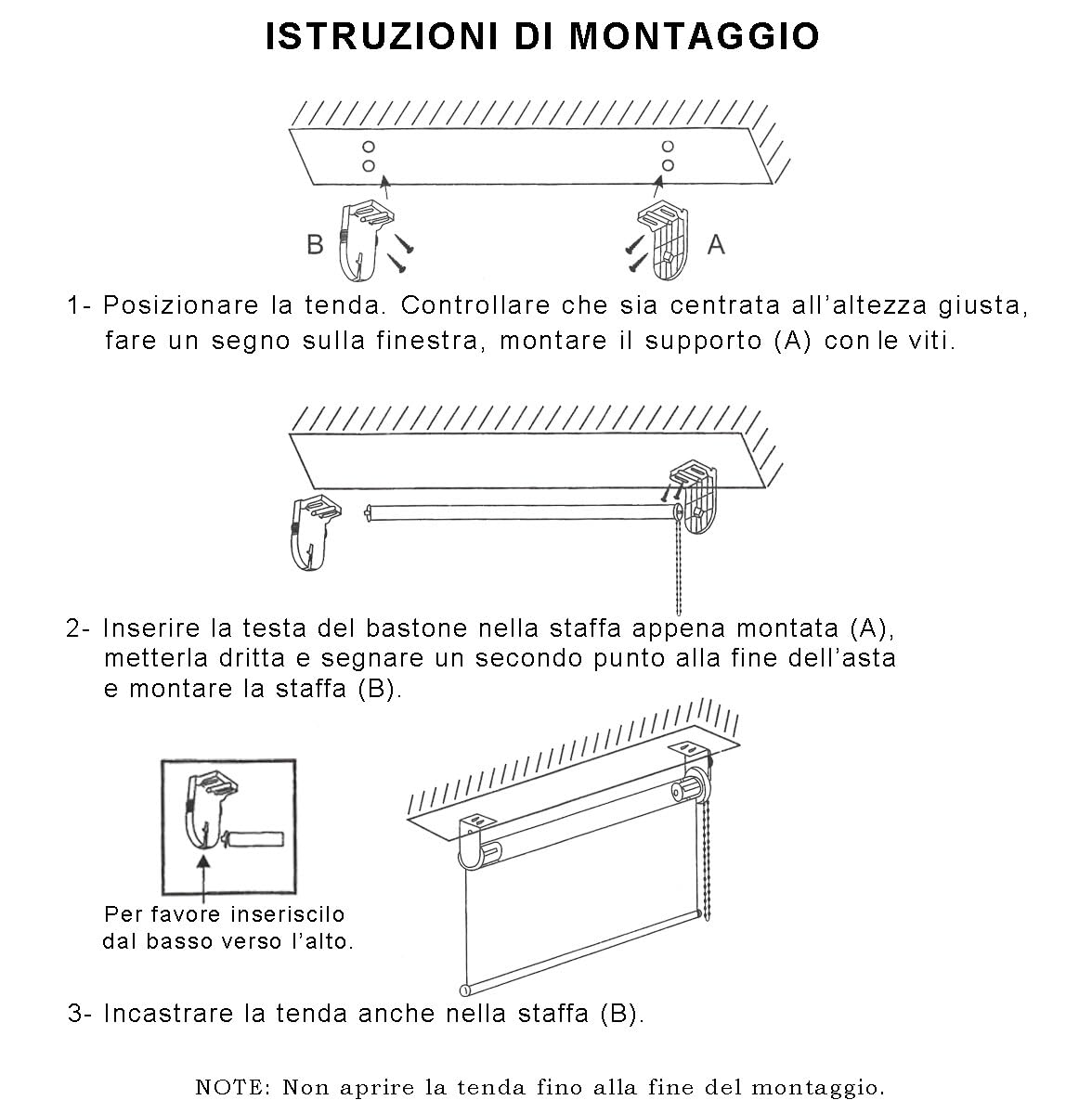Tenda a Rullo Avvolgibile 150x180 Bianco Mod.TENDARULLO Porta Finestra