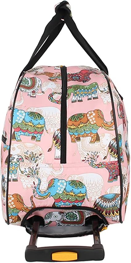 LUCAS Designer Carry On Luggage Collection - Lightweight Pattern 22 Inch Duffel Bag- Weekender Overnight Business Travel Suitcase with 2- Rolling Spinner Wheels (PINK, 22in)