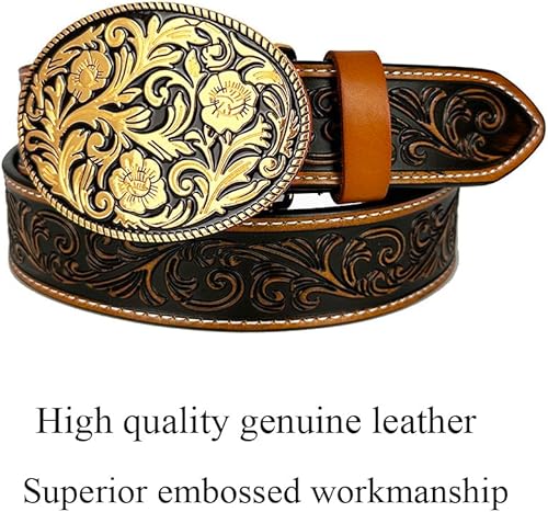 Miniatura 2 de TOPACC Cinturones occidentales de cuero genuino para mujer y hombre, vaquera, vaquera, campo, rodeo, hebilla, pantalones vaqueros, vestidos